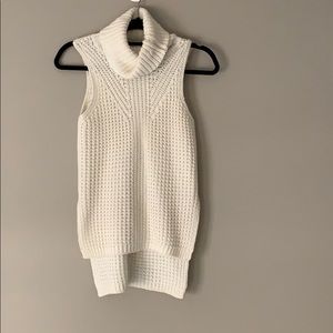 White turtleneck tank sweater
